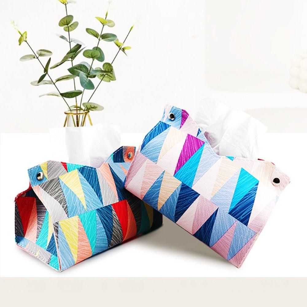 

Foldable Nordic Style Leather Tissue Box Nordic Style Leather Car Tissue Box Home Decoration розовый