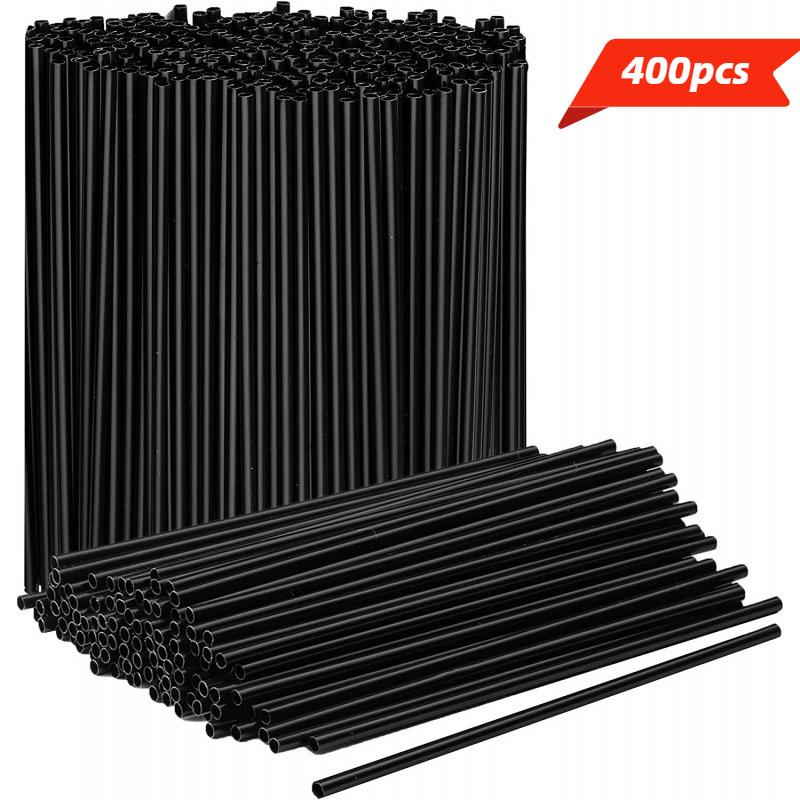 

400/800pcs Reusable Black Stirring Bar Beverage Tubes for Wedding Party Supplies,Stirring Bar Essentials|Sleek Black Design
