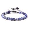 Natural Stone 6mm Beads Bracelet Adjustable Rope String Braided Bracelets For Women Men Amethysts Red Agates Lava Beaded Bangles
