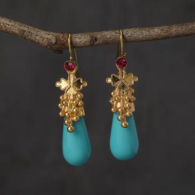 1 paire Boucles d'oreilles Résine Vintage Goutte Charms Bijoux Cadeau Anniversaire Pour Femmes Épouse Filles Elle