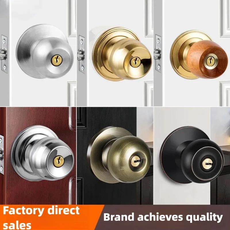 Stainless Steel round Ball Door Knobs Passage Entrance Lock Handle for Bedrooms Living Rooms Hardware Accessories