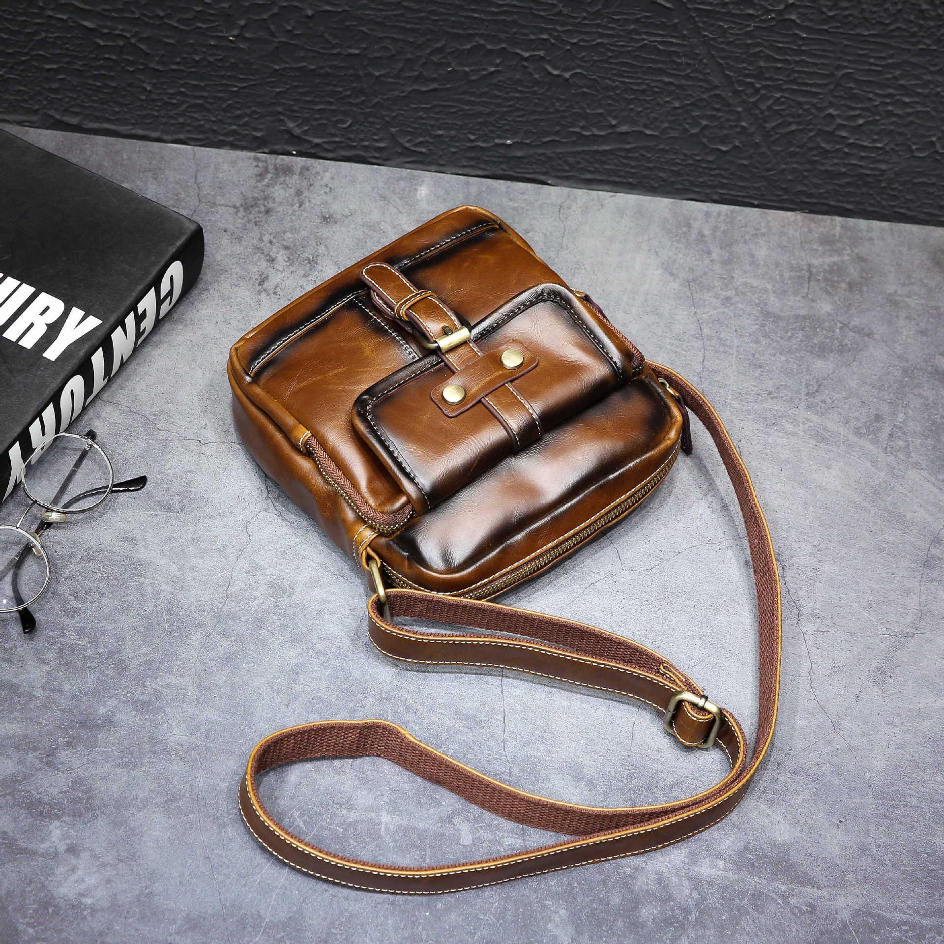 Мужская мягкая искусственная кожа Мужская сумка через плечо для ноутбука — фото 5