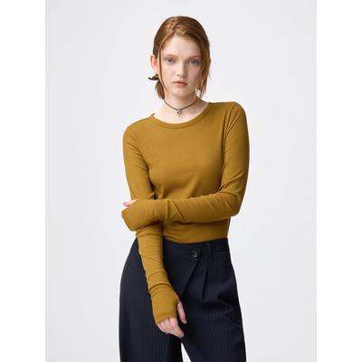 Warm Ribbed Crewneck Tee  12 Minute Sleeve 