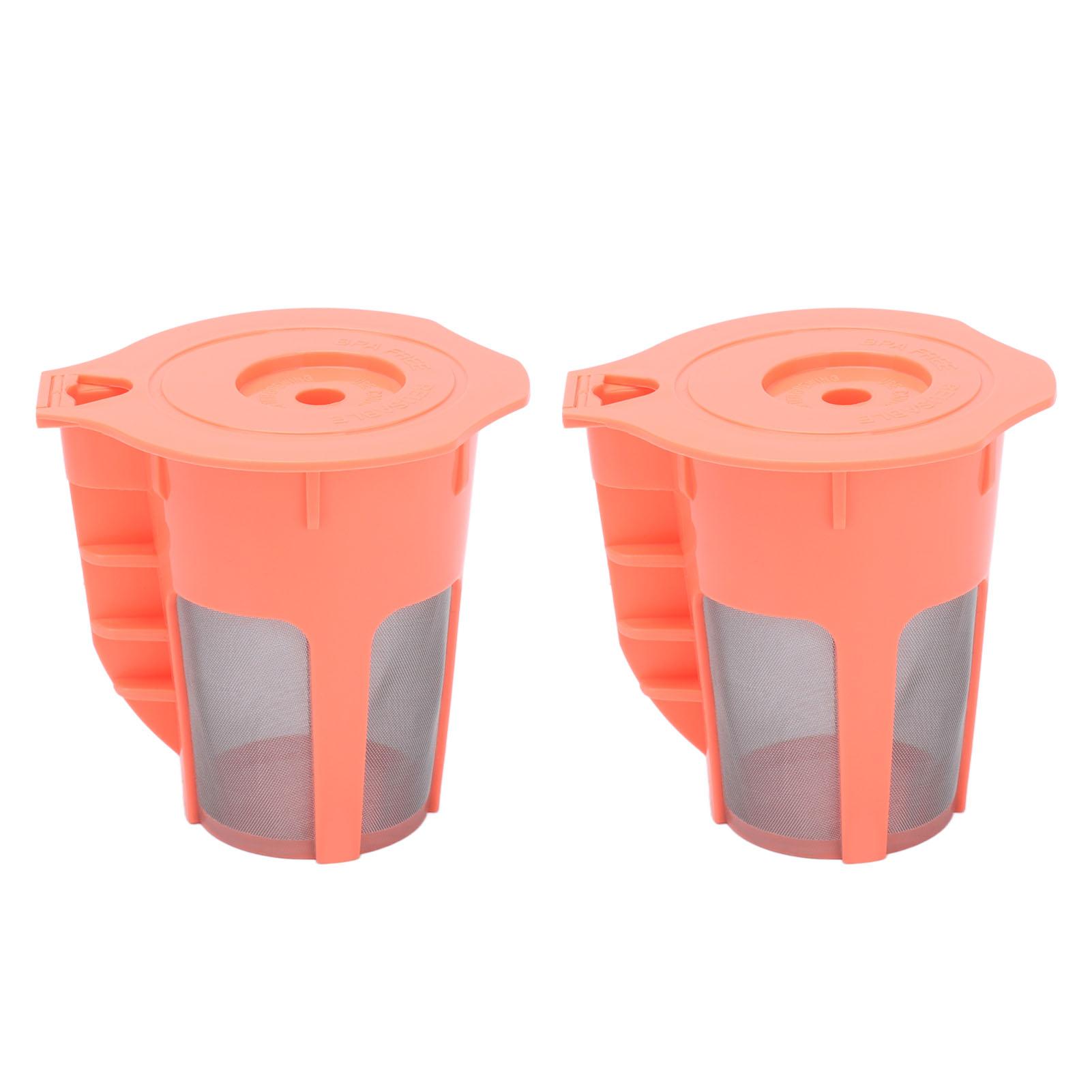 2Pcs Refillable Coffee Filter Cup Reusable Coffee Capsule Cup for 2.0 K200 K300 K350 K360 K400 Red