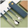 Stainless steel cutlery set with a sliding case for easy operation and portability. Perfect for students and adults, school lunches, outdoor activitie