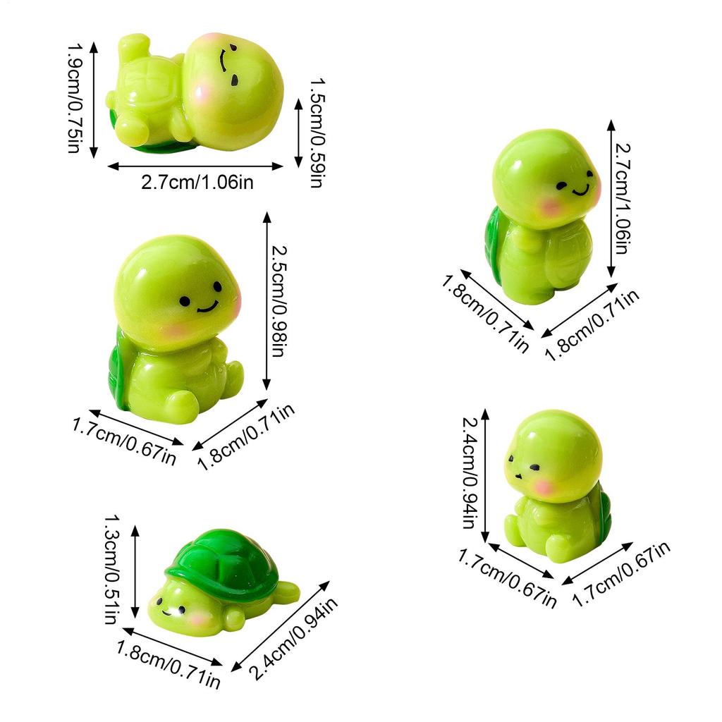 Little Turtles 10 Piece Small Animals Resin Figures Miniature Turtles For Cake Fairy Garden Potted Plants Birthday Party Home