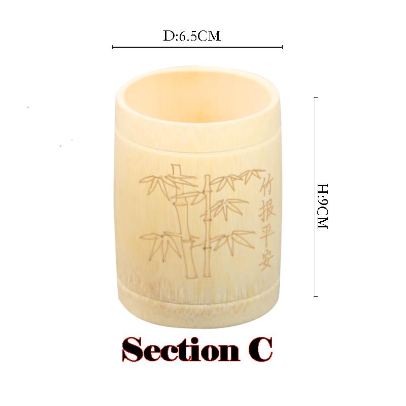 1 pcS Natural Hand Carved Carbonized Bamboo Tea Coffee Milk Water Cup