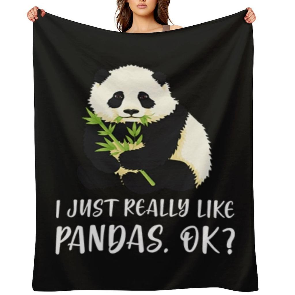 Ich mag Pandas einfach wirklich, OK? Überwurfdecke Einzeldecke für dekoratives Sofa Baby Extra große Überwurfdecken