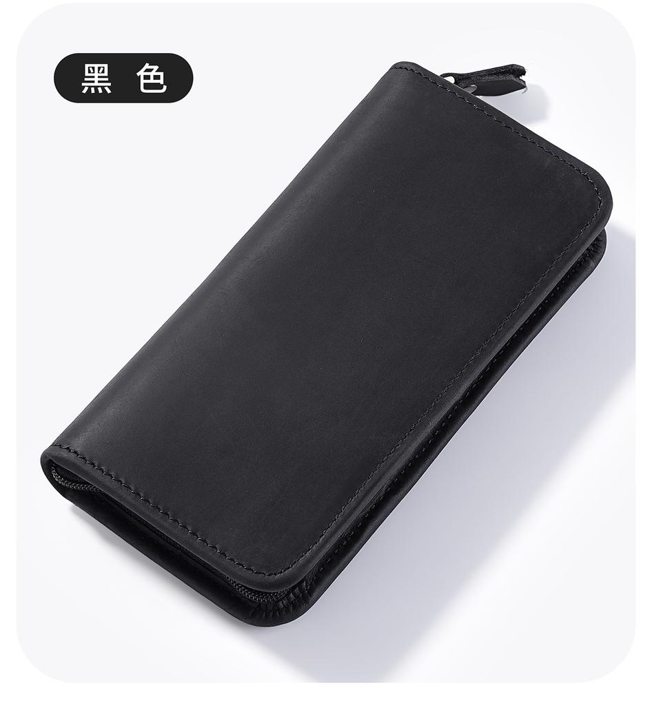 Premium Leather Travel Wallet - Zippered Organizer with Pen Slots, Card Holder Multi-Functional Travel Essentials Pouch