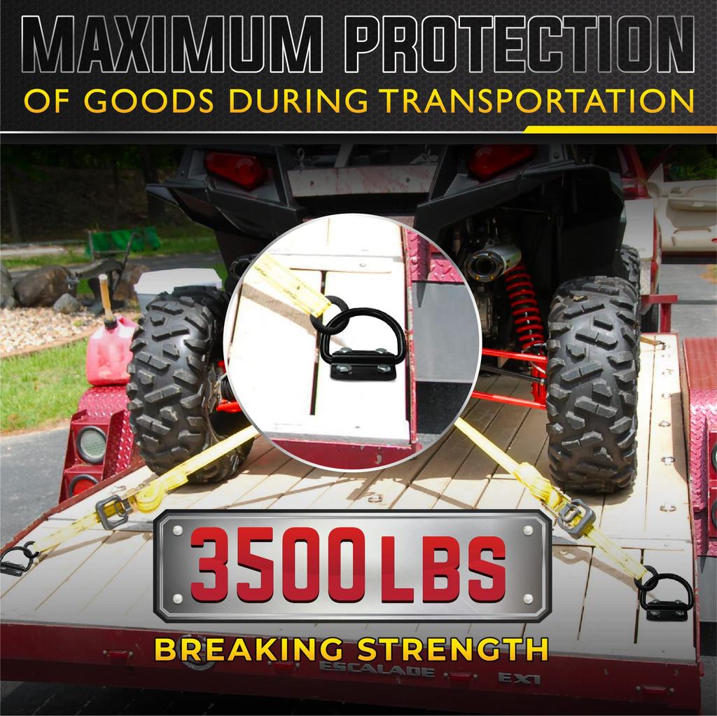 PAMAZY Heavy Duty Steel D-Ring Tie-Down Anchors 6 Pcs Super Durable 3500lb Breaking Strength