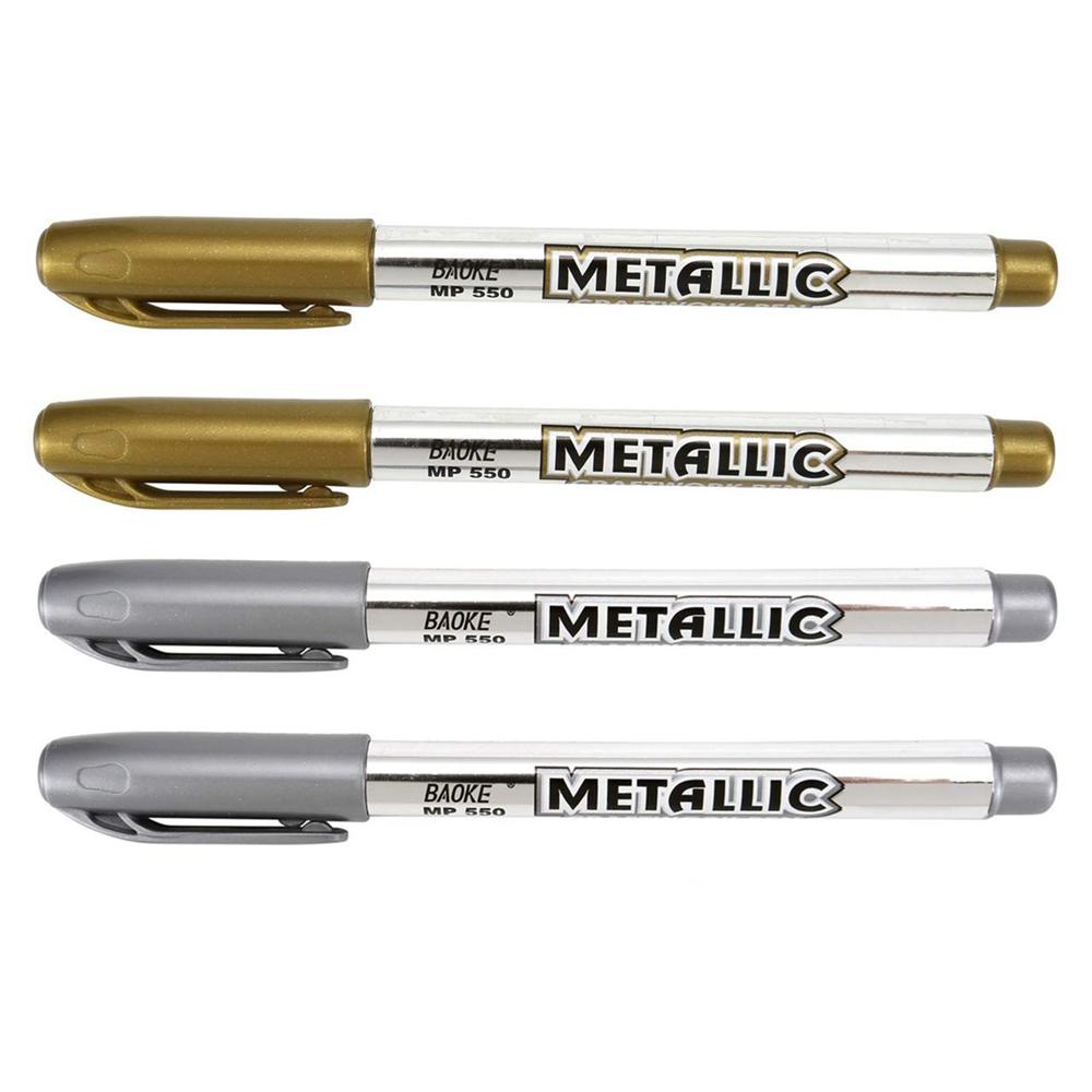 

4 Pieces Metallic Wax Seal Pen Kit,2 Metallic Gold + 2 Metallic Silver Wax Seal Pens Wax Seal Pen for Decorating Sealing Stamp