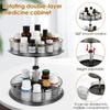 2 Tier 360° Rotating Storage Rack Adjustable Height Pill Bottle Organizer Transparent Seasoning Bottle Storage Rack for Kitchen