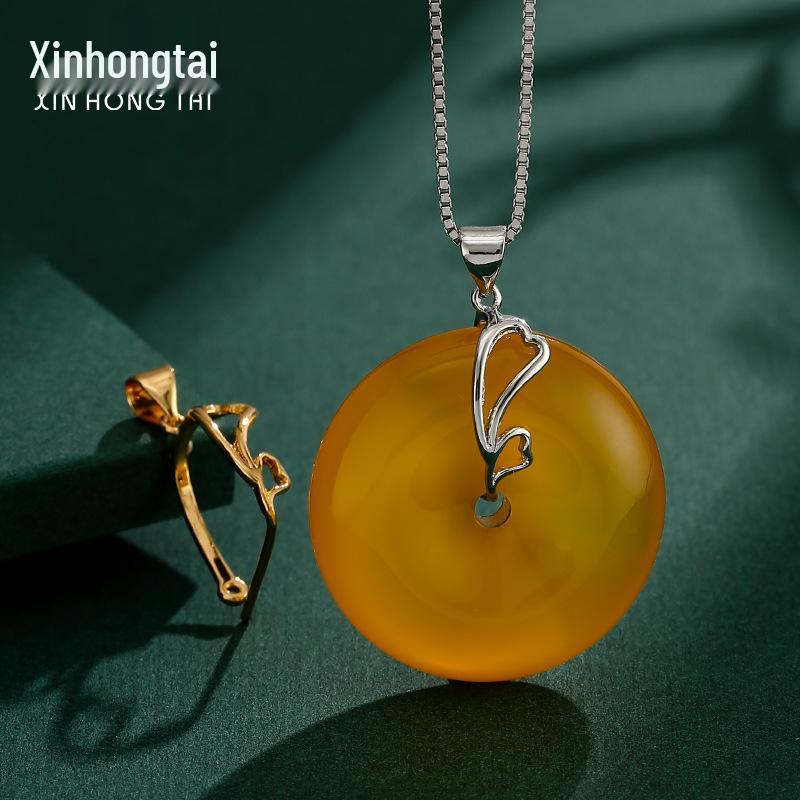 

Heart-Shaped Pendant Safety Buckle Necklace for DIY Jade and Crystal Projects