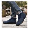 Winter Cotton Boots, Warm and Thick, Plus Size Cotton Shoes with Soft Soles, Men's Mid Top Snow Boots