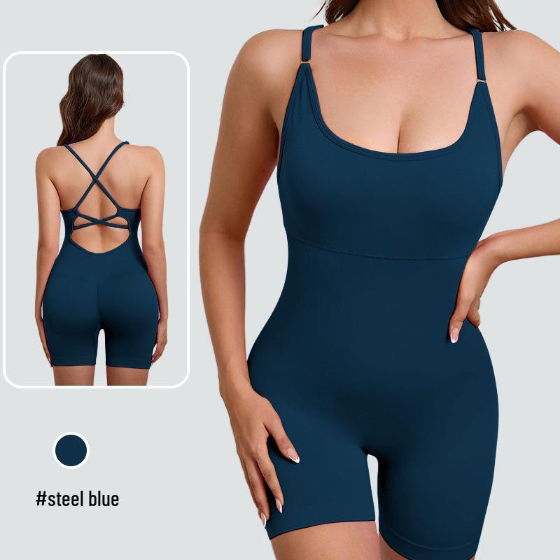 "Women's Nude Yoga Sling Jumpsuit for High-Intensity Dance & Fitness"