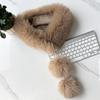 1Pcs Winter Thickened Natural Fox Fur Scarf For Women Magnetic Scarf Neck Warm Fluffy Shawls Female Coat Collar
