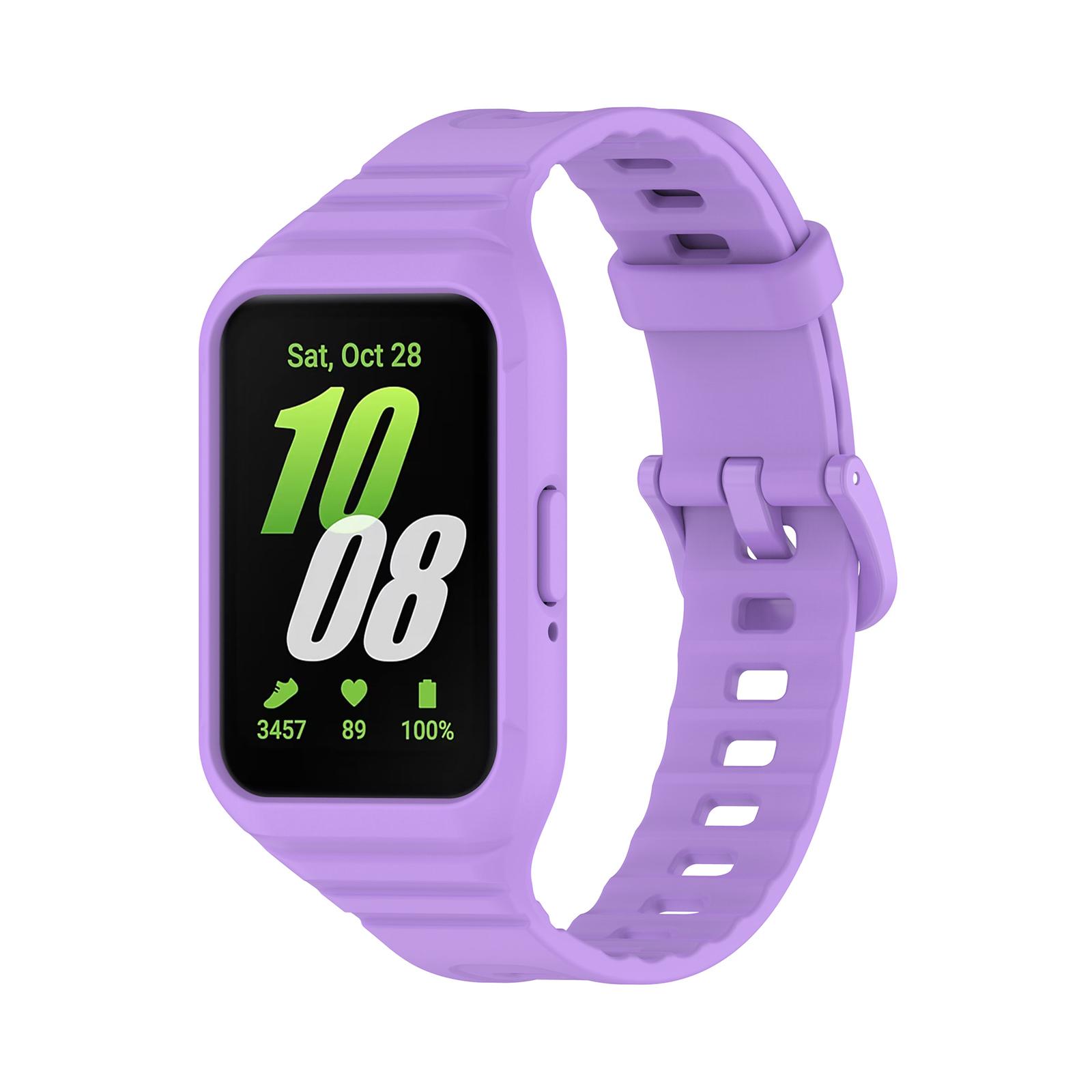 

Silicone Strap with Watch Cover for Galaxy Fit 3(SM-R390) Smartwatch Band Flexible Belt Replacement Bracelet Housing 10