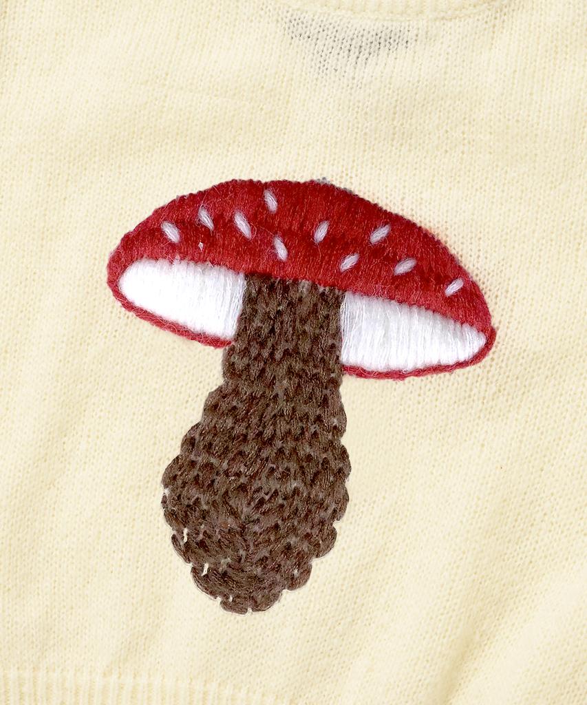 Seuweideu Mushroom Crop Knit Crewneck [Ivory]