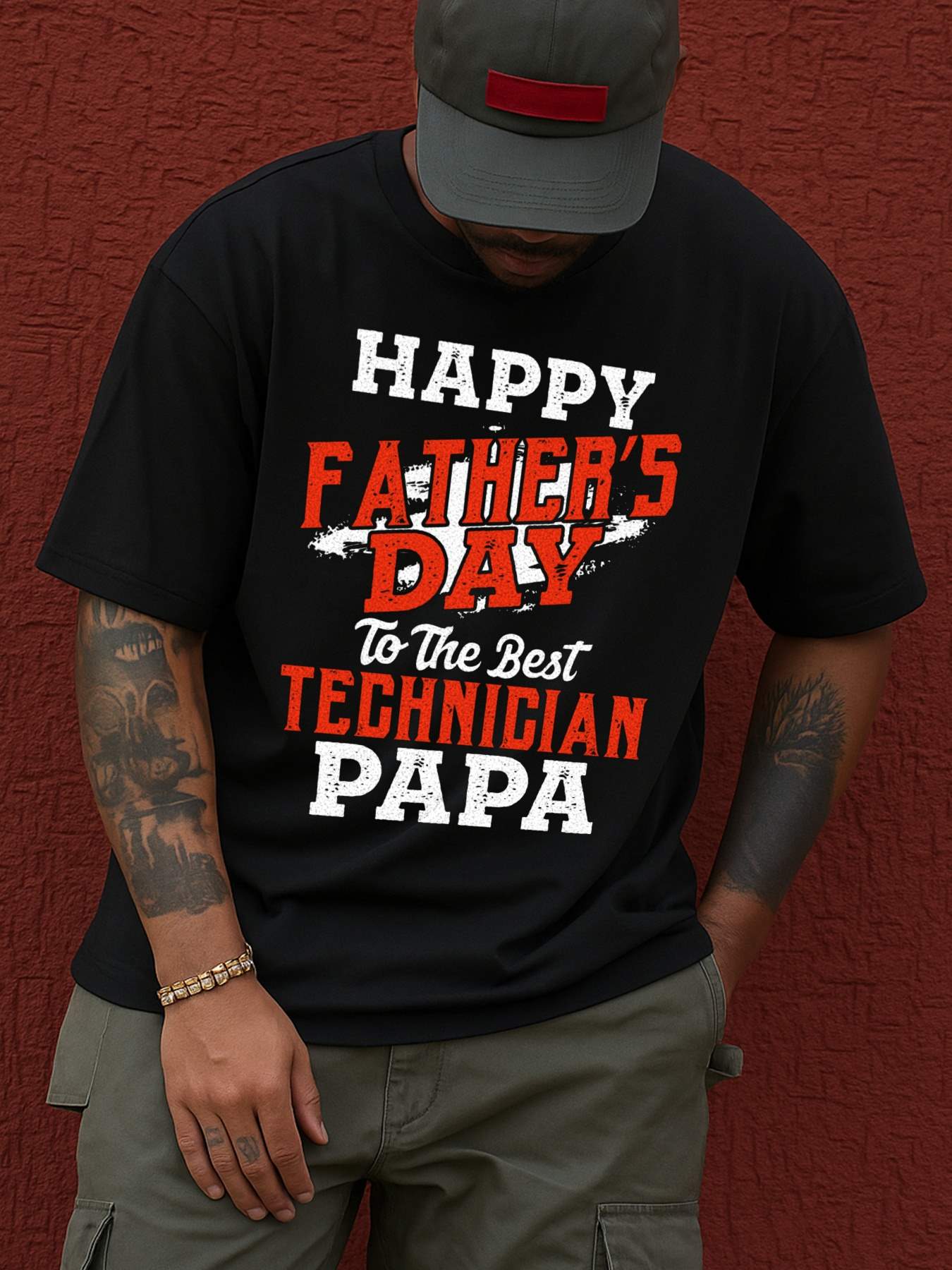 Men s T-Shirt Y2K Day Papa Black 4XL