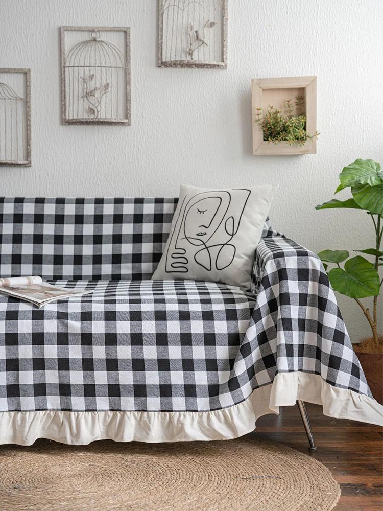 

Черный белый хлопковый чехол для дивана, одеяло, полотенце для гостиной, мебель, декор, гобелен, чехол для дивана для диванов 180x140cm