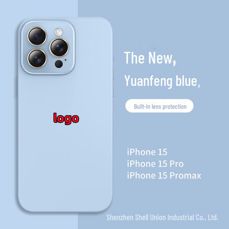 Crystal Lens Mobile Phone Case - Liquid Silicone Small Window for Apple 15 Pro Max, 14/13 Anti-fall Cover