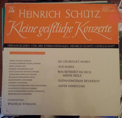 Disque vinyle HEINRICH SCHTZ  Kleine Geistliche Konzerte  Gesamt BM30SL1316 BrenreiterMus Allemagne Classique Occasion