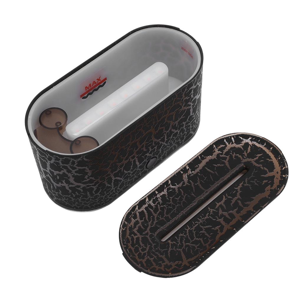 Difuzor Aromaterapie Flacără Umidificator 130ml Protecție Auto Oprire Fără Apă Lumină 7 Culori USB