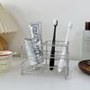 Creative Stainless Steel Toothbrush Holder Black Wall Mounted Electric Toothbrush Rack Toothpaste Storage Space-Saving Accessory