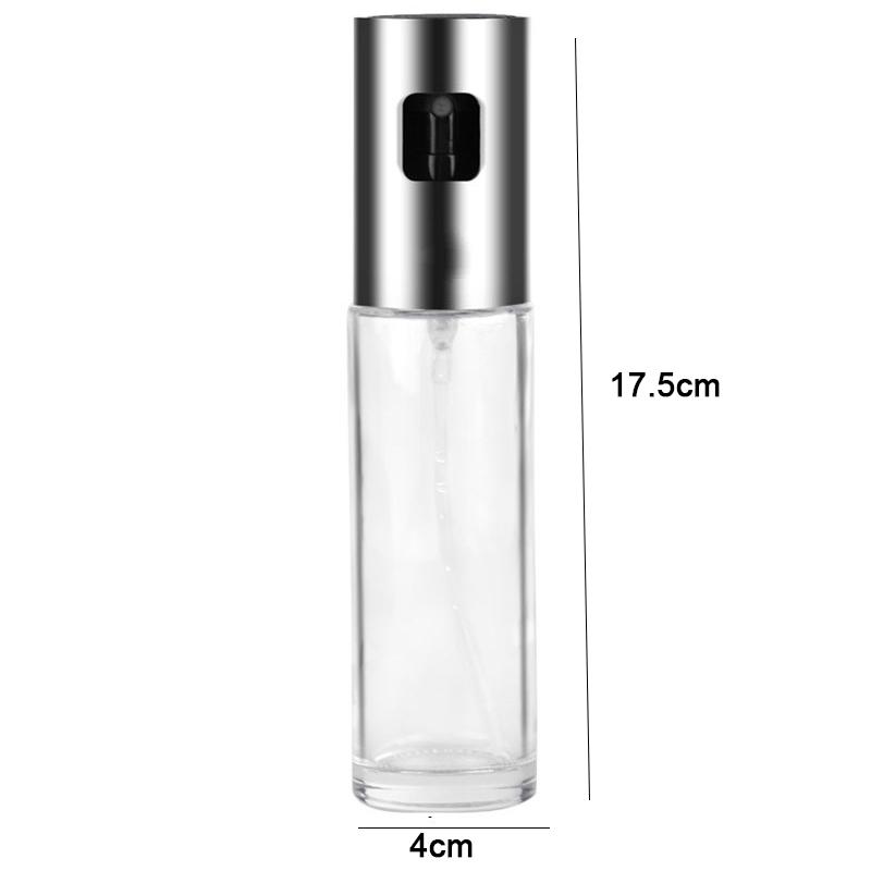 100ML Olive Oil Sprayer Bottle Transparent Glass Push Type Oil Bottle Dispenser Portable BBQ Kitchen Cooking Tools