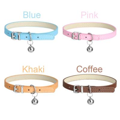 Echtes Leder mit Glöckchen, Katzenhalsband, kleines Hundezubehör, Welpen-Halsband, Kätzchen-Halskette