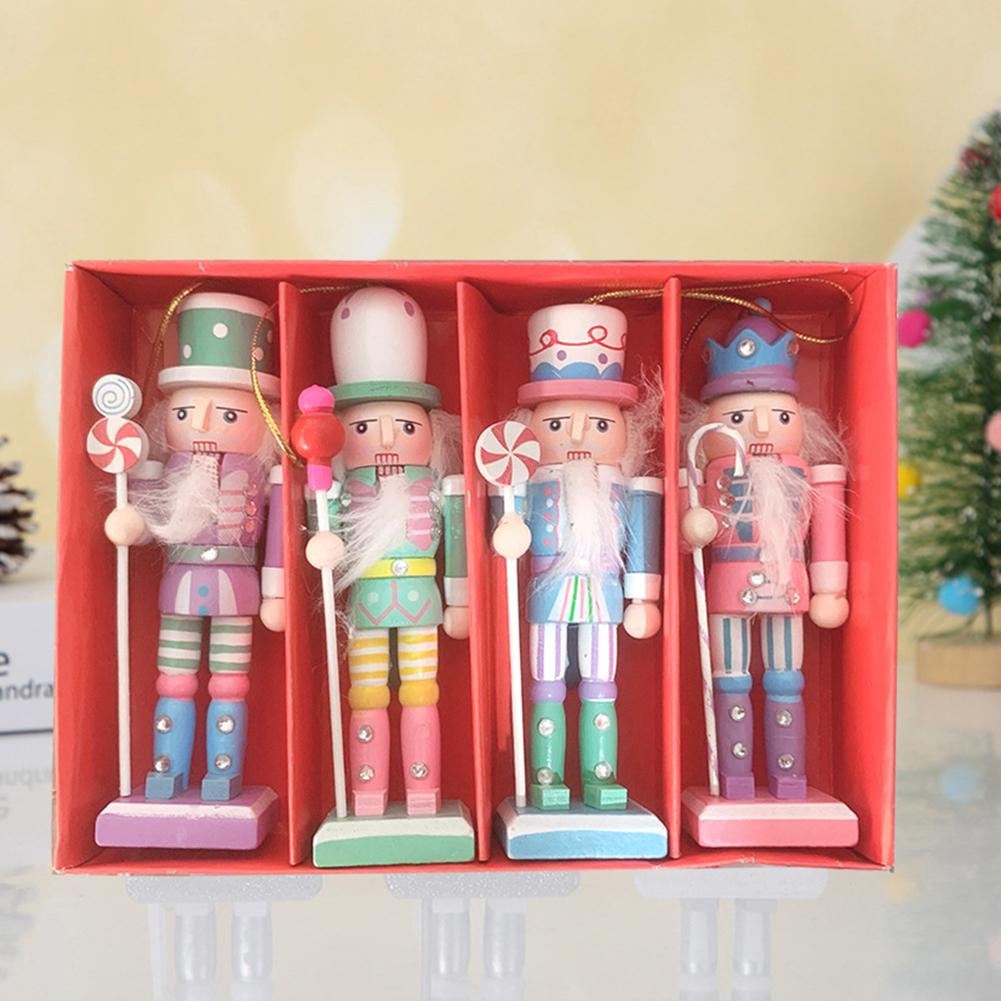 Beautifully Crafted 12CM Wooden Nutcracker Ornaments for Festive Use