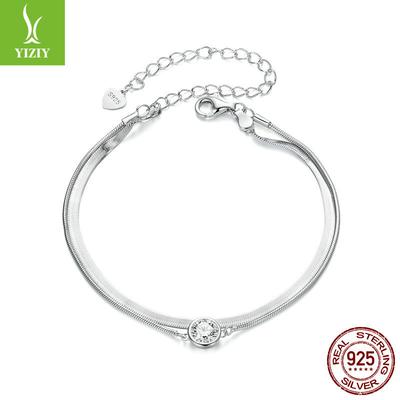 50 Punkte Funkelnde Mozzarella Diamant Doppellagiges Armband, Schlichtes Leichter Luxus High-End S925 Sterlingsilber Armband