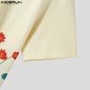 INCERUN Summer Print Men Short Sleeves Holiday Casual Loose Shirts