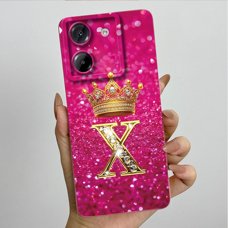 For Xiaomi Poco M7 Pro 5G Case Crown Letters Antifouling Non-slip Luxury Cover Couple For xiaomi poco m7pro PocoM7Pro Soft Funda