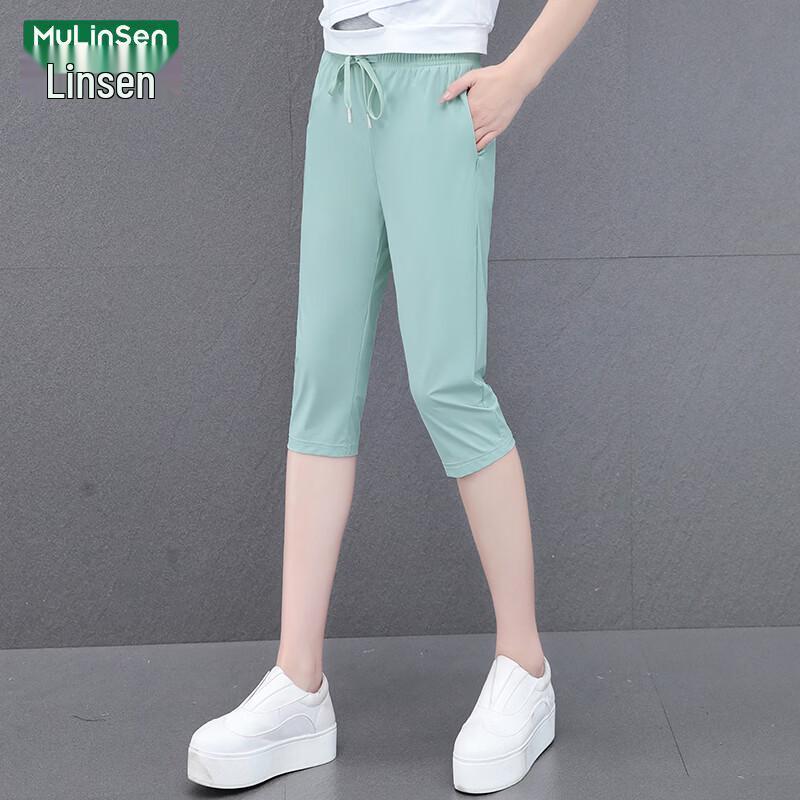 MULINSEN Women s Ice Silk Quick-Dry Straight Leg Capris 3XL