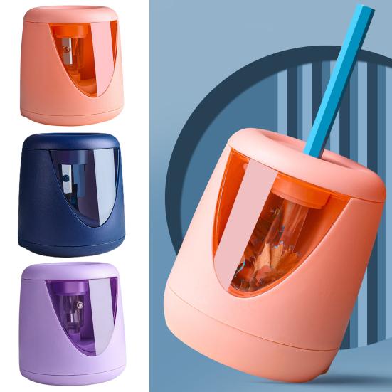 Pencil Sharpener Battery Operated Compact Size Transparent Visible Shavings Bin Design Universal Save Labor Automatic Electric Pencil Sharpener Gift