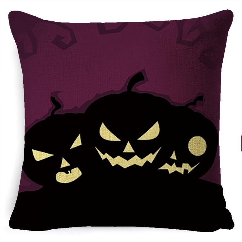 Halloween Pillow Pumpkin Little Witch Horror Cushion Linen Cushion Cover Holiday Party Pillow Cover Bed Backrest