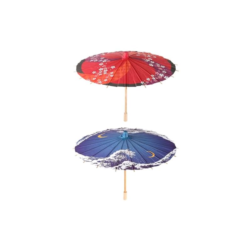 

Toyvian Mini Japanese Umbrellas, 2 Paper Umbrellas, Handmade Japanese Dance Umbrellas, Perfect for Photography, Shichi-Go-San, Festivals, Cosplay,