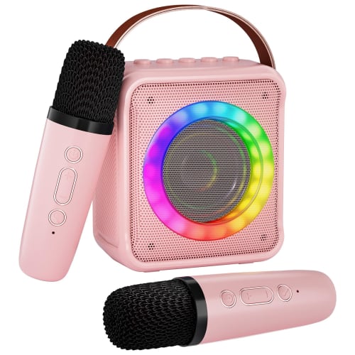 Verkstar Karaoke Set, Mini Karaoke Microphone, Bluetooth 5.0 Wireless Microphone, 2-Piece Set, Home Karaoke Speaker, KTV, Vocal Cancellation, USB/TF C