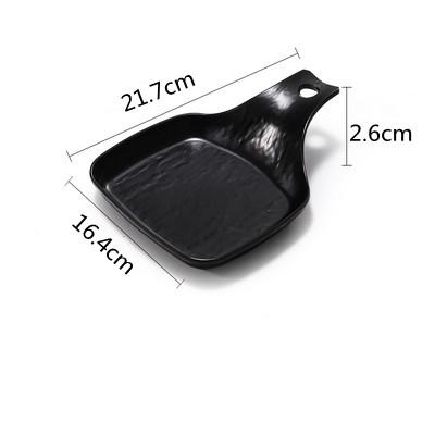 Black Frosted Plate Food Grade Plastic Tableware Sushi Plate Dish Shovel Picnic Barbecue Melamine Plastic Tableware Irregular