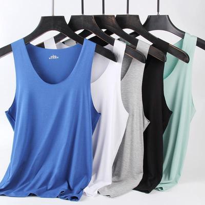 Herren Sommer Modal Elastische Weste - Große Größe Ärmelloses Fitness T-Shirt