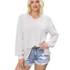 Women's Knit Top, Fashionable Long Sleeve Casual Shirt, V-neck Loose T-shirt