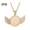 Collier Photo Personnalisé Ailes d'Ange Pendentif Cadre Photo Bijoux Hip Hop pour Hommes Femmes Cadeaux Saint-Valentin Anniversaire