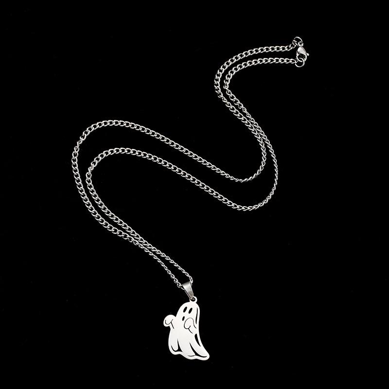 Little Ghost Pendant Titanium Steel Necklace Hip Hop Men and Women Necklace Accessories