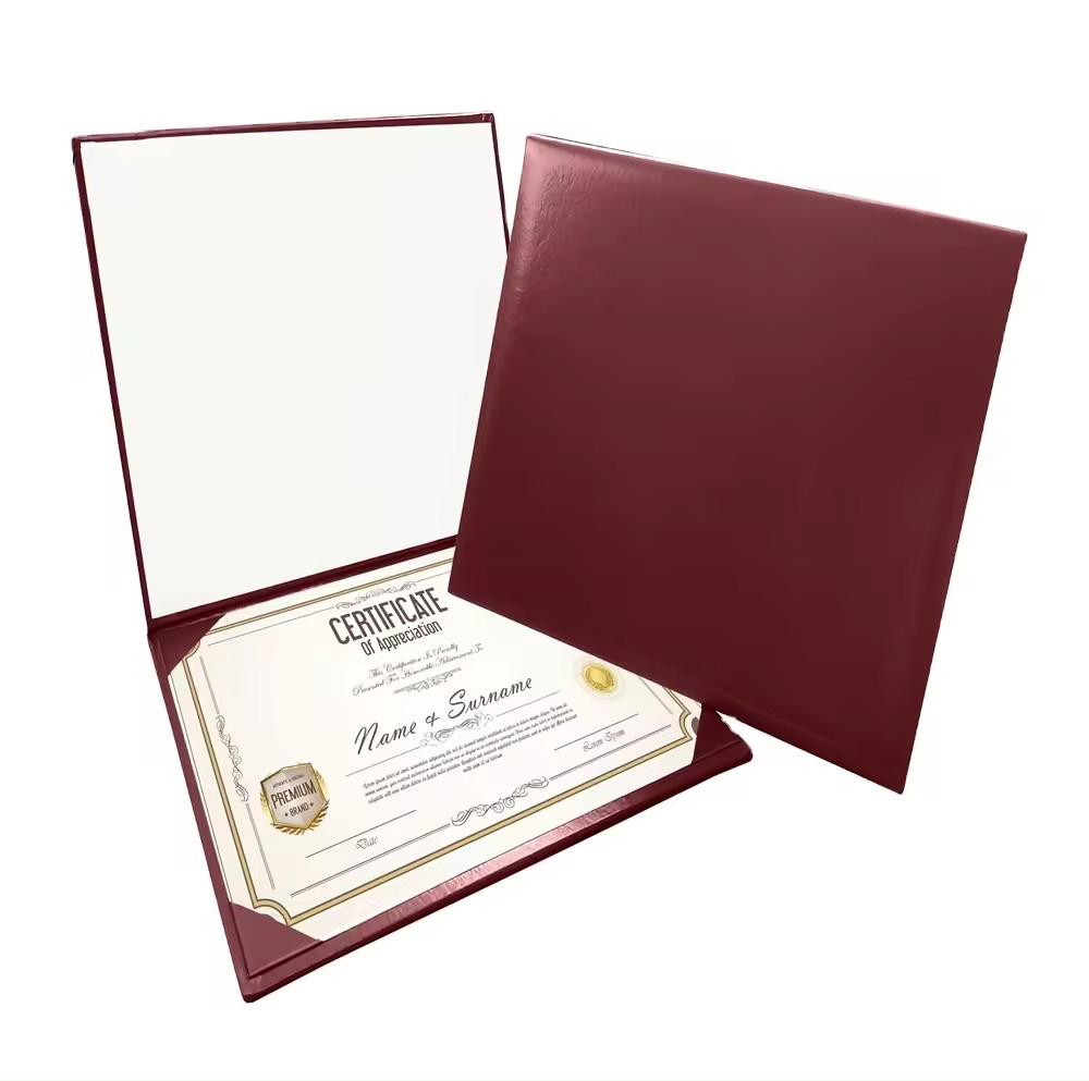 Customized Certificate A4/A5 Leather Cover Certificate Folders for International  Supplier (Black,Any Size) чёрный