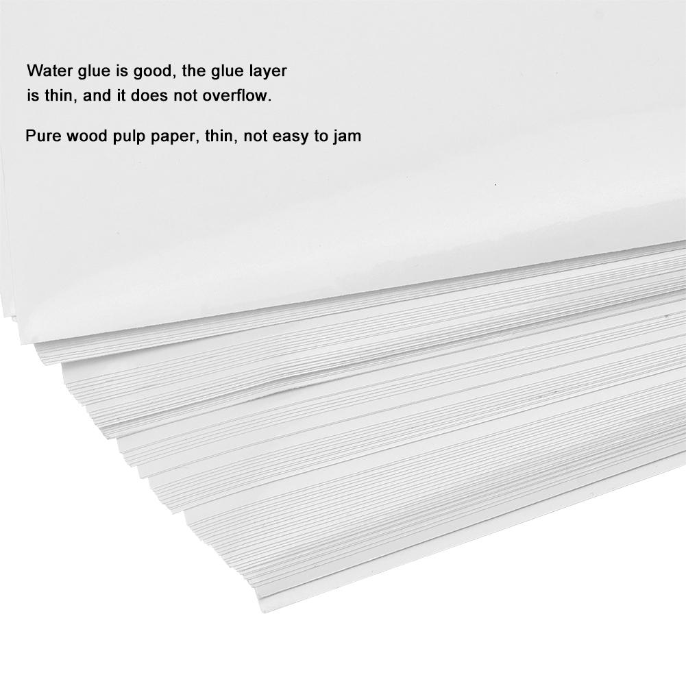 100 Sheets A4 Size Sticker Paper Printable Adhesive Sticker Paper with High Viscosity