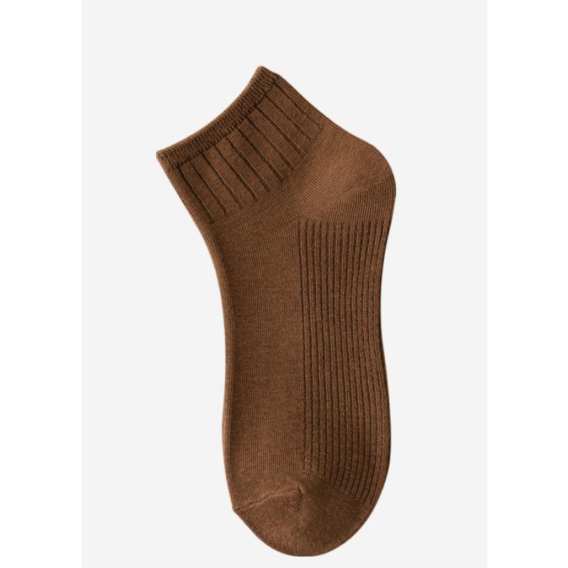 Women's Spring and Summer Short Socks Milk Tea Series Solid Color Double-needle Vertical Combed Cotton Women's Socks