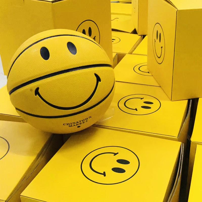 Yellow Smile Face Basketball Limited Edition PU Leather Feel Size 7 6 5 4 Kids Youth Adults Indoor Outdoor