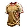 Men's Casual V-Neck Short Sleeve T-Shirt Lightweight Breathable with Mexico Letter Print
