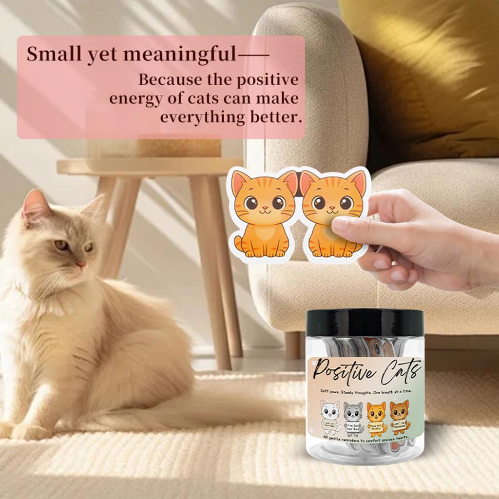 60 Encouragement Cards, Anxiety Reduction And Encouragement Cards, And Positive Cats Creative Gifts